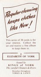 1954 Kings of York Kings and Queens of England #2 Elizabeth of York Back