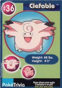 1999 Burger King Pokemon - Perforated edges #36 Clefable Front
