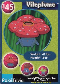 1999 Burger King Pokemon - Perforated edges #45 Vileplume Front