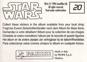 1996 Panini Star Wars Stickers #20 Figrin D'an and the Modal Nodes Back