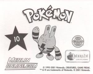2001 Merlin Pokemon Stickers #10 Noctowl head Back