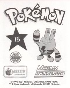 2001 Merlin Pokemon Stickers #15 Mareep Back