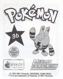 2001 Merlin Pokemon Stickers #36 Stantler Back
