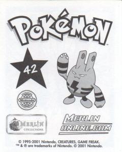 2001 Merlin Pokemon Stickers #42 Ho-Oh Back