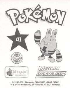 2001 Merlin Pokemon Stickers #91 Togepi Back