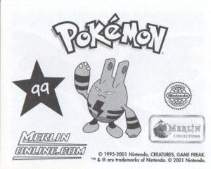 2001 Merlin Pokemon Stickers #99 Noctowl Back