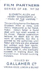 1935 Gallaher Film Partners #32 Elizabeth Allan / Henry Wadsworth Back