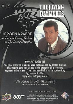 2019 Upper Deck James Bond Collection - Autographs #A-JK Jeroen Krabbe Back
