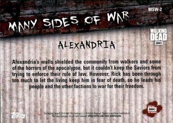 2018 Topps The Walking Dead Season 8 - Many Sides of War #MSW-2 Alexandria Back
