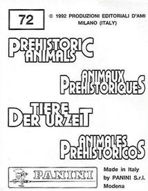 1992 Panini Prehistoric Animals Stickers #72 Hesperornis Back