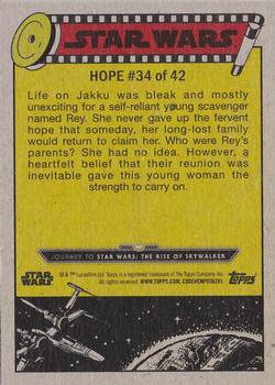 2019 Topps Star Wars Journey to Star Wars The Rise of Skywalker - Green #34 Rey Waiting for her Parents Back