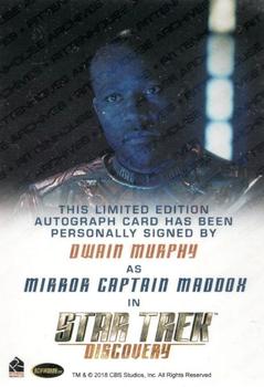 2019 Rittenhouse Star Trek Discovery Season One - Autographs (Full Bleed Design) #NNO Dwain Murphy Back