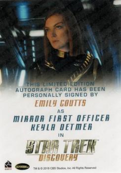 2019 Rittenhouse Star Trek Discovery Season One - Autographs (Full Bleed Design) #NNO Emily Coutts Back