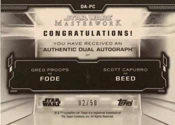 2019 Topps Star Wars Masterwork - Dual Autographs #NNO Greg Proops / Scott Capurro Back