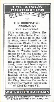 1937 Churchman's The King’s Coronation #17 The Coronation Ceremony: The Anointing Back