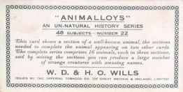 1934 Wills's Animalloys #22 Opossum Back