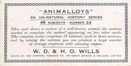 1934 Wills's Animalloys #24 Opossum Back
