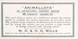 1934 Wills's Animalloys #37 Tortoise Back