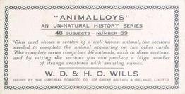 1934 Wills's Animalloys #39 Tortoise Back