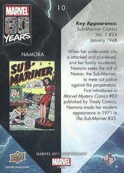 2019 Upper Deck Marvel 80th Anniversary - Color Spike #10 Namora Back