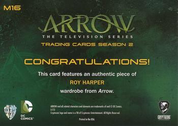 2015 Cryptozoic Arrow: Season 2 - Wardrobe #M16 Roy Harper Back