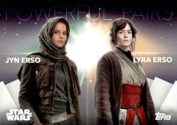 2020 Topps Women of Star Wars - Powerful Pairs #PP-28 Jyn Erso / Lyra Erso Front