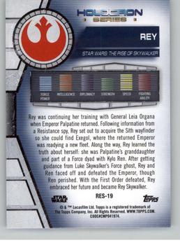 2020 Topps Star Wars Holocron Series #Res-19 Rey Back