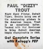 1948 Kellogg's PEP #NNO Paul Trout Back