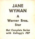 1948 Kellogg's PEP #NNO Jane Wyman Back