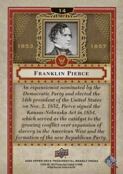2020 Upper Deck Presidential Weekly Packs #14 Franklin Pierce Back