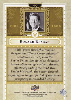 2020 Upper Deck Presidential Weekly Packs - White #40 Ronald Reagan Back
