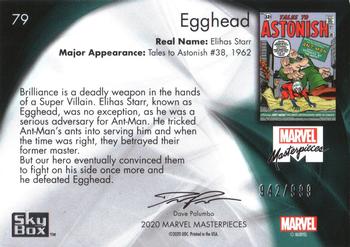2020 SkyBox Marvel Masterpieces #79 Egghead Back