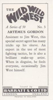 1968 Barratt The Wild Wild West #3 Artemus Gordon Back