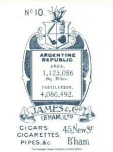 2001 James & Co Arms of Countries c1915 Reprint #10 Argentine Republic Back