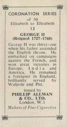 1953 Phillip Allman Coronation Series #13 George II Back
