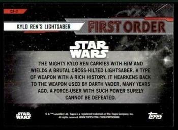 2020 Topps Chrome Star Wars Perspectives Resistance vs. the First Order - Choose Your Allegiance: First Order #CF-7 Kylo Ren's Lightsaber Back