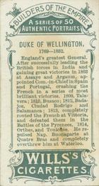 1898 Wills's Builders of the Empire #17 Duke of Wellington Back