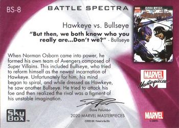2020 SkyBox Marvel Masterpieces - Battle Spectra #BS8 Hawkeye vs. Bullseye Back