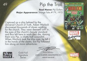 2020 SkyBox Marvel Masterpieces - Gold Foil #49 Pip the Troll Back