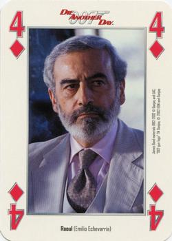 2002 Cartamundi James Bond Die Another Day Playing Cards #4♦ Raoul (Emilio Echevarria) Front