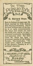 1930 J. Millhoff In the Public Eye #31 Mr. G. Bernard Shaw Back