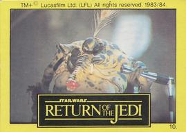 1983 Monty Fabrieken Return of the Jedi Mini Cards #10 Jabba’s Palace Singer Front
