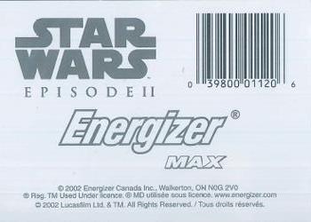 2002 Energizer Max Star Wars Action Battle #NNO OBI-WAN Vs. Count Dooku Back