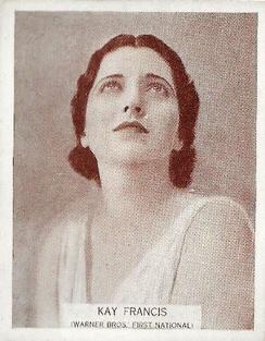 1933 Wills's Famous Film Stars (Medium Size) #6 Kay Francis Front