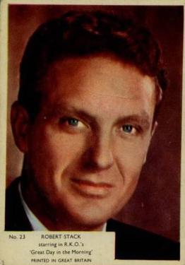 1958 Kane Products Film Stars #23 Robert Stack Front