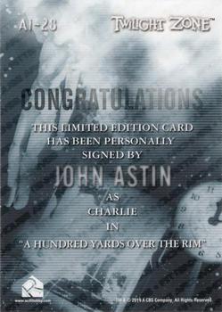 2020 Rittenhouse Twilight Zone Archives - Autographs Inscriptions #AI-28 John Astin Back