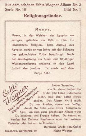 1930 Echte Wagner Religionsgründer (Religious Founders) Album 3, Serie 18 #1 Moses Back