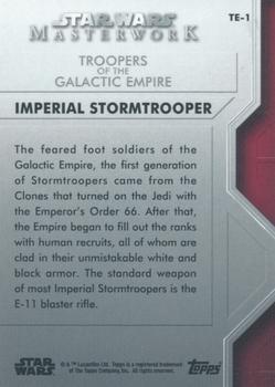 2020 Topps Star Wars Masterwork - Troopers of the Galactic Empire #TE-1 Imperial Stormtrooper Back