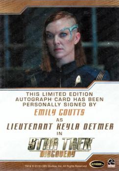 2020 Rittenhouse Star Trek Discovery Season Two - Autographs (Brown Border Design) #NNO Emily Coutts Back