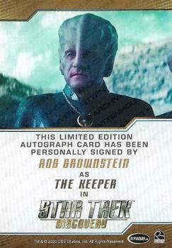 2020 Rittenhouse Star Trek Discovery Season Two - Autographs (Brown Border Design) #NNO Rob Brownstein Back